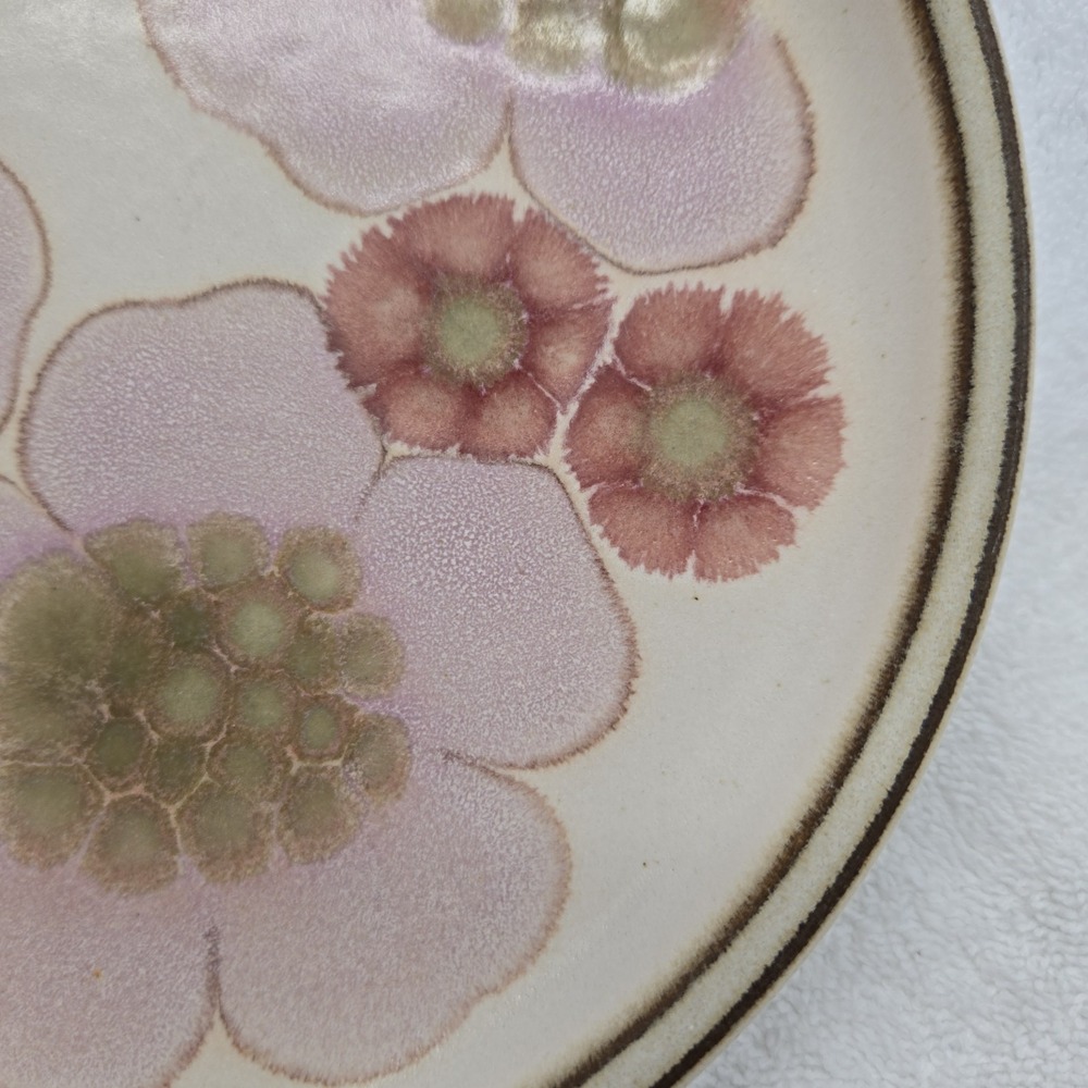 Denby-Langley Gypsy Pattern Lavender & Pink Flower Coupe Single 8.25" Plate - Picture 8 of 10